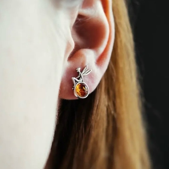 ✨Free People Aine Petite Pixie Amber Color Earrings - Picture 3 of 7